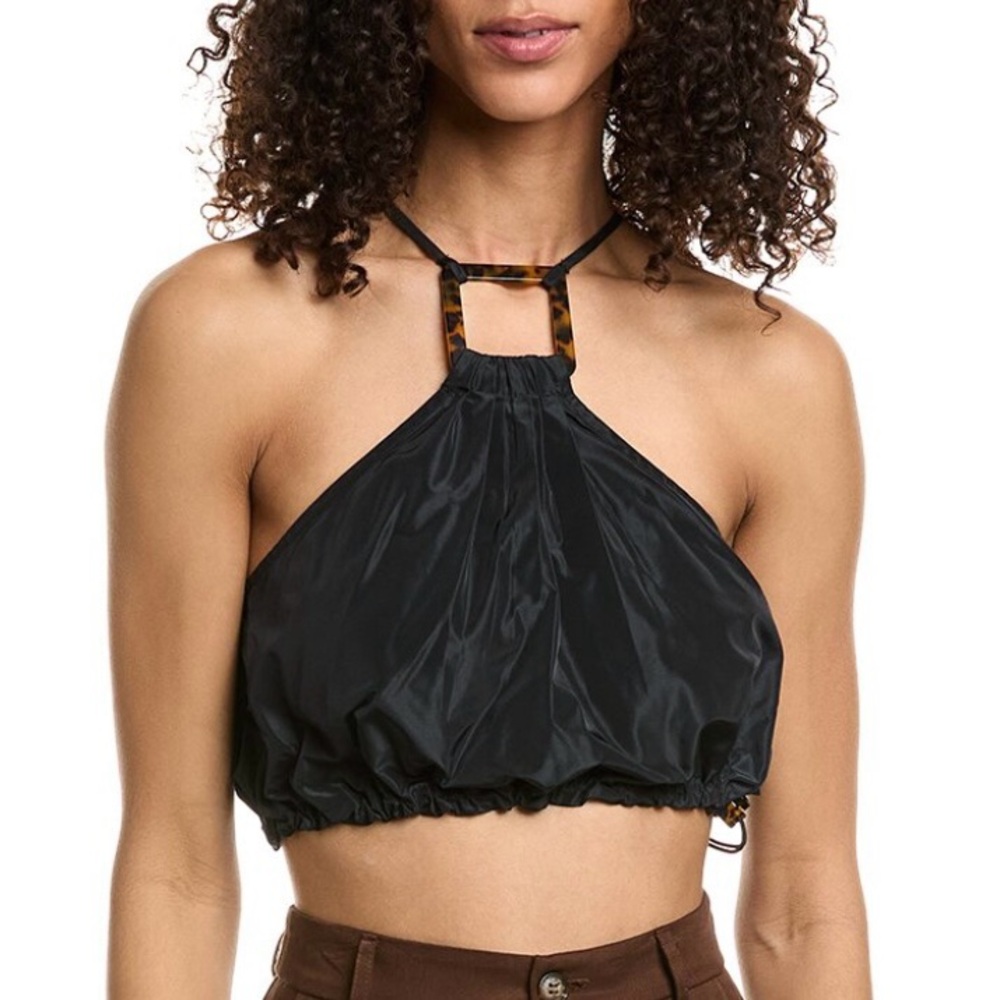 Staud “Oleandri” Black Drawstring Top